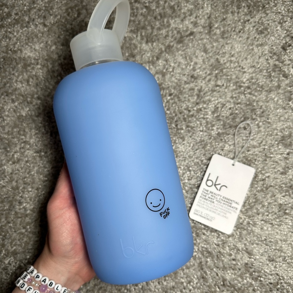 EUC bkr big leo water bottle f off